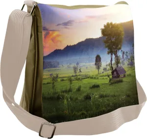 Lunarable Balinese Messenger Bag, Rice Fields Tropics Land, Unisex Cross-body