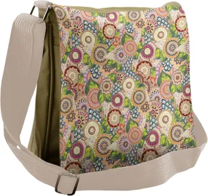 Lunarable Batik Messenger Bag, Oriental South East Culture, Unisex Cross-body