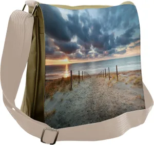Lunarable Beach Messenger Bag, North Holland Romantic Sunset, Unisex Cross-body