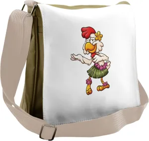 Lunarable Chicken Messenger Bag, Hawaiian Dancer Grass Skirt, Unisex Cross-body