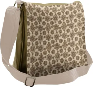 Lunarable Cream Messenger Bag, Eastern Inspired Symmetrical, Unisex Cross-body