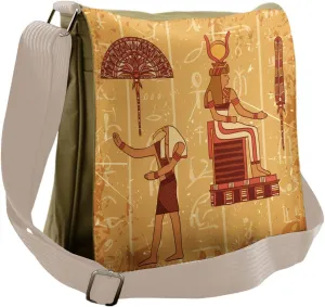 Lunarable Egyptian Messenger Bag, Hieroglyph, Unisex Cross-body