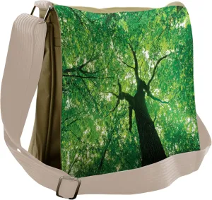 Lunarable Forest Messenger Bag, Body of an Evergreen Tree, Unisex Cross-body