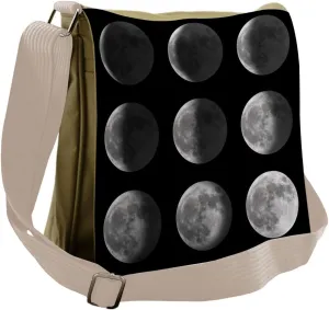 Lunarable Moon Phases Messenger Bag, Moon Satellite Orbit, Unisex Cross-body