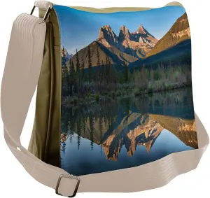 Lunarable Nature Messenger Bag, 3 Sisters Rocky Mountain, Unisex Cross-body