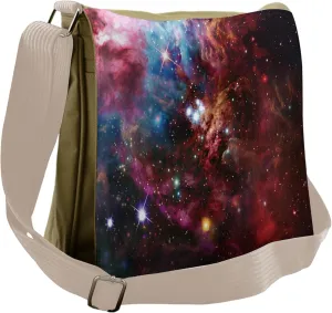 Lunarable Outer Space Messenger Bag, Space Nebula Cluster, Unisex Cross-body
