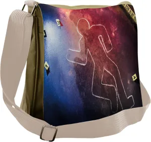 Lunarable Police Scene Messenger Bag, Chalk Outline Evidence, Unisex Cross-body
