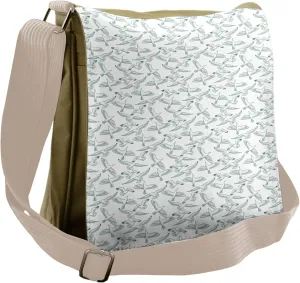 Lunarable Seagulls Messenger Bag, Seabirds Pale Color Wings, Unisex Cross-body