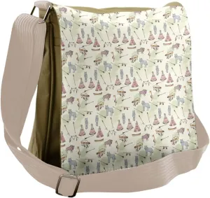 Lunarable Tribal Messenger Bag, Indigenous Culture, Unisex Cross-body