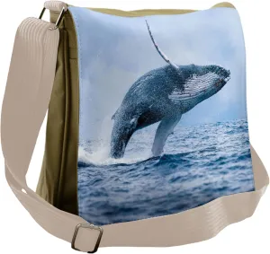 Lunarable Underwater Messenger Bag, Massive Humpback Whale, Unisex Cross-body