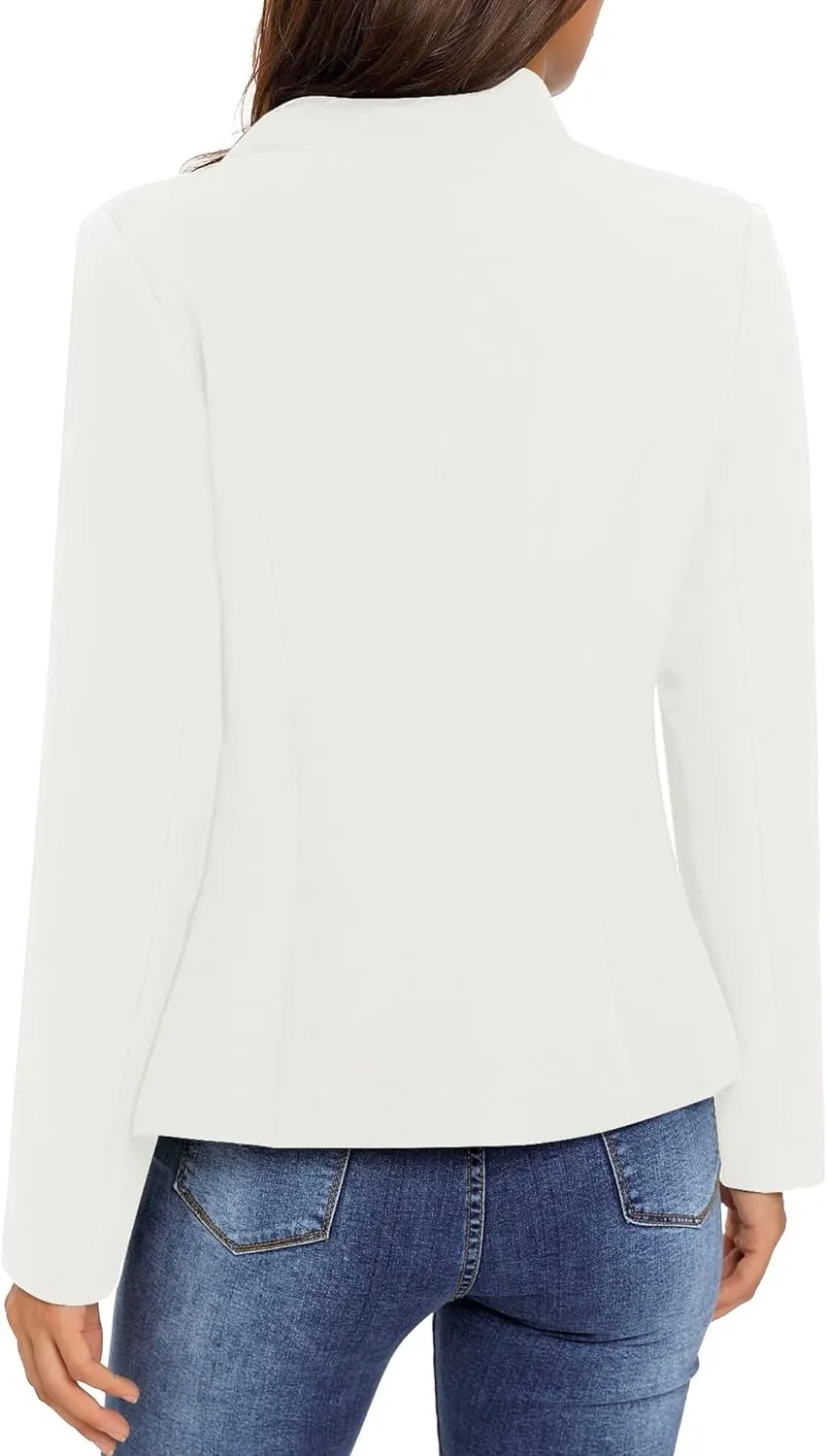luvamia Women's Open Front Long Sleeves Work Blazer Casual Buttons Jacket Suit
