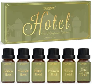 Luxury Hotel Fragrance Oil Set for Diffuser, Premium Essential Oil - Inspired by Ritz Carlton, Westin, Marriott, Fairmont, Hilton, Edition, Classic Hotel Scents Re-Imagined, Gift for Women and Men