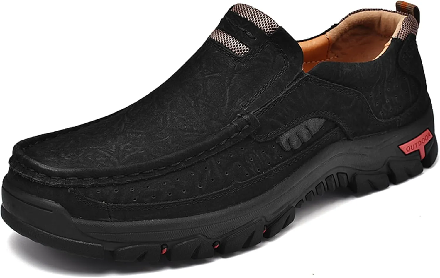 Made Of Cowhide Men's Business And Office Casual Shoes, Lightweight Wide Version Boat Shoes, Black Penny Shoes，Hand Sewn Comfortable Driving Casual Shoes, Outdoor Travel Shoes,Skateboarding Shoes