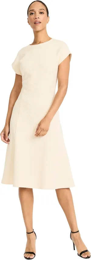 Maggy London Women's Classic Crew Neck Short Sleeve Midi-Special Occasion Fitted A-line Wedding Guest Wear to Work Dress