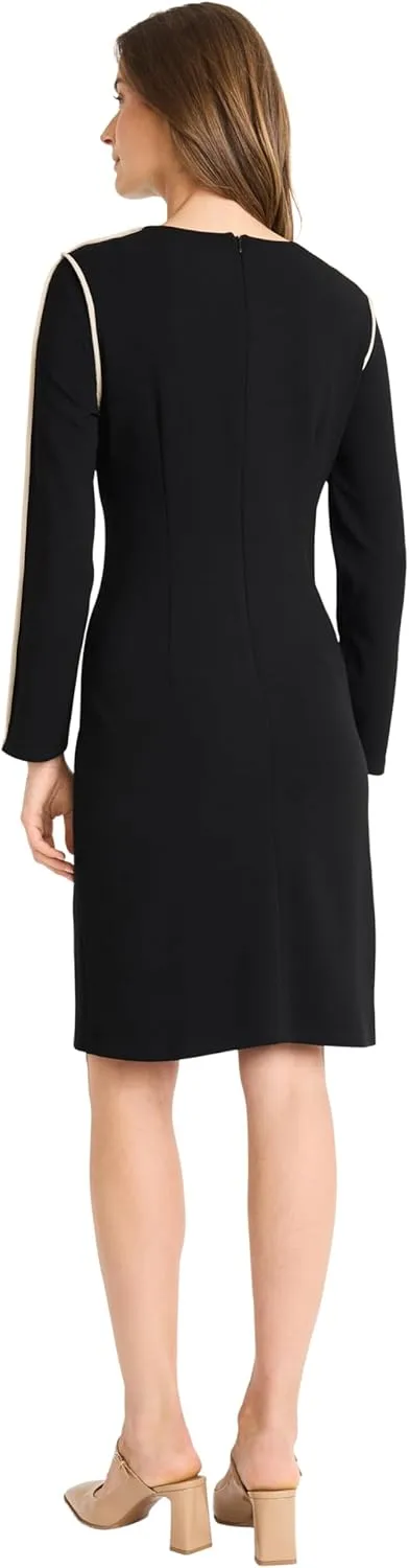 Maggy London Women's Sheath Dress with Contrast Seaming Details