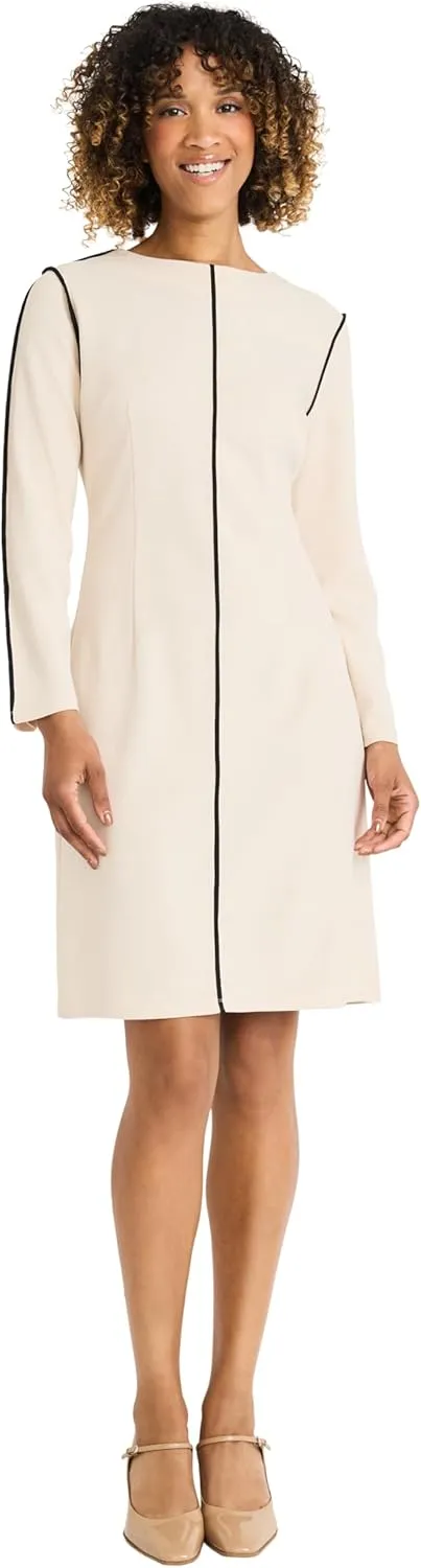 Maggy London Women's Sheath Dress with Contrast Seaming Details