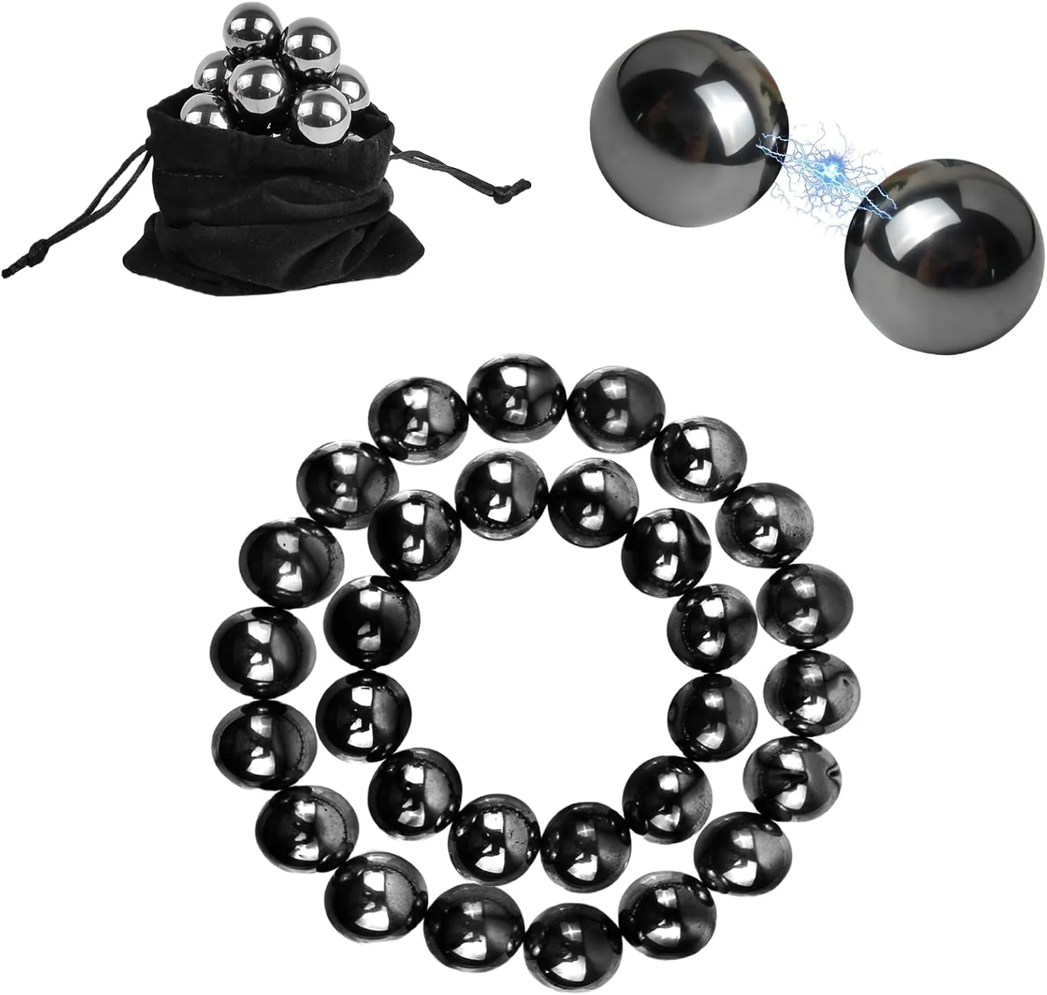 Magnetic Balls Fidget Toy, Adult Fidget Toys, Magnet Balls Can Replace Ferrite Putty, Office Desktop Decoration, Stress Relief, Anti Anxiety Magnetic Balls,Executive Desk Toys (30 Pcs Black)