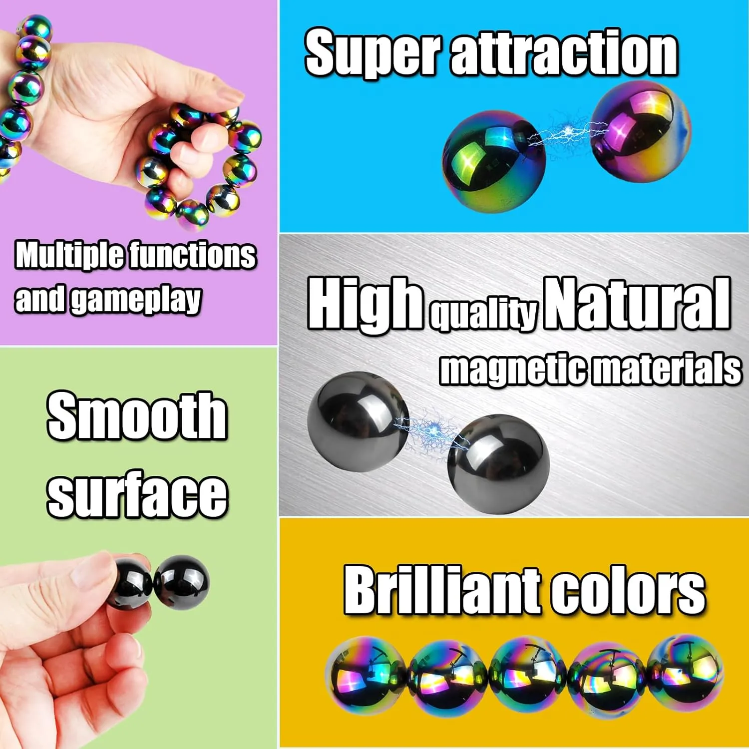 Magnetic Balls Fidget Toy, Adult Fidget Toys, Magnet Balls Can Replace Ferrite Putty, Office Desktop Decoration, Stress Relief, Anti Anxiety Magnetic Balls,Executive Desk Toys (30 Pcs Colorful)