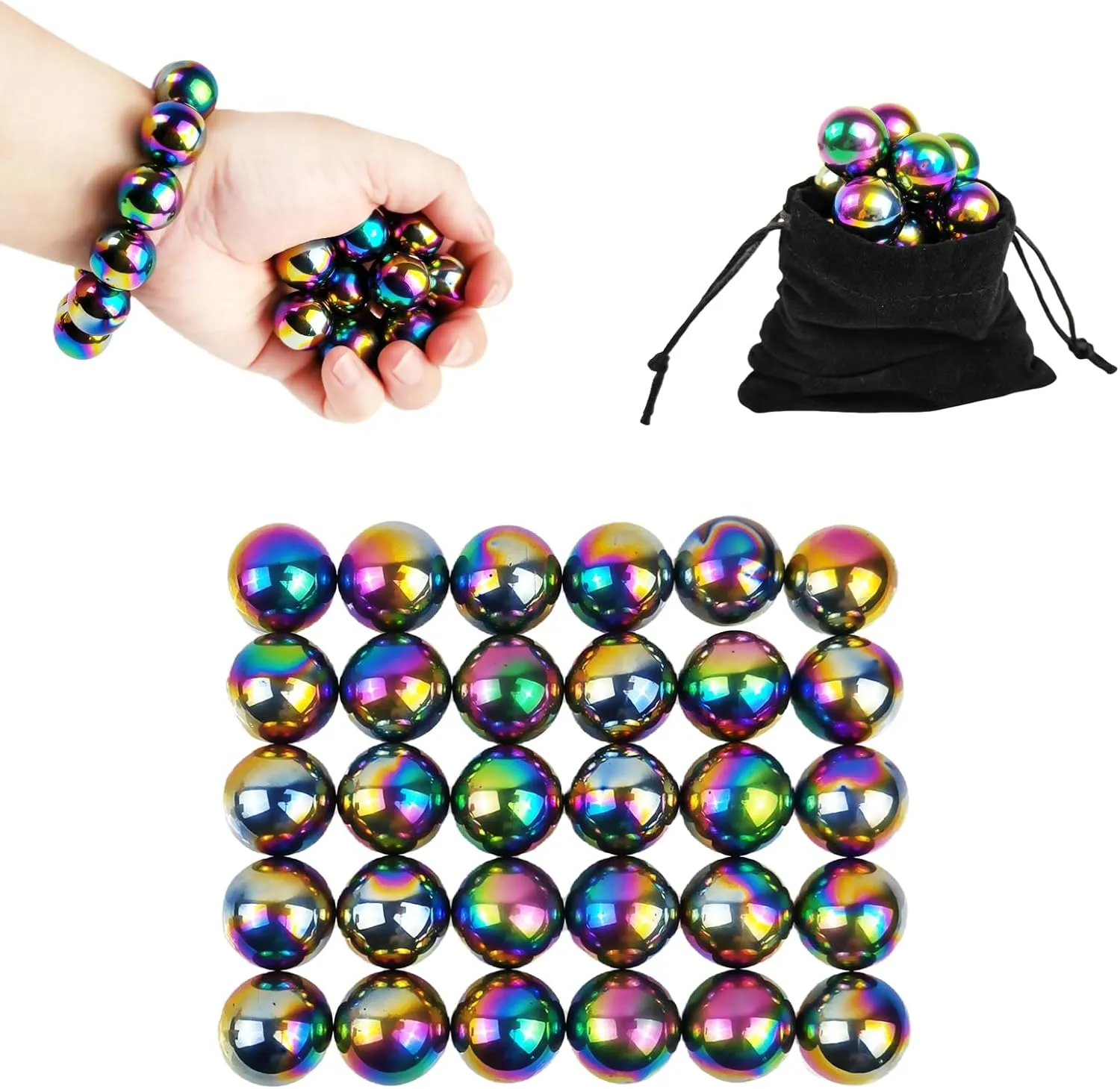 Magnetic Balls Fidget Toy, Adult Fidget Toys, Magnet Balls Can Replace Ferrite Putty, Office Desktop Decoration, Stress Relief, Anti Anxiety Magnetic Balls,Executive Desk Toys (30 Pcs Colorful)