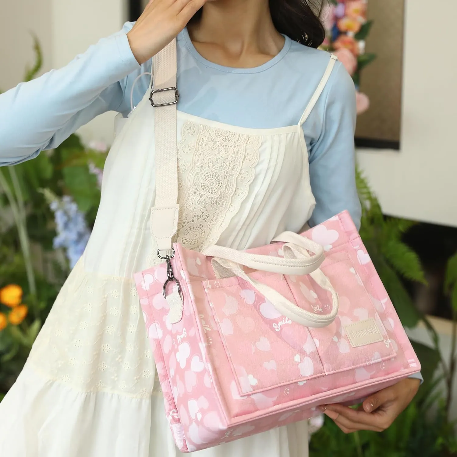 Makukke Tote Bags for Women Handbag Small Tote Purse Nylon Shoulder Bag Crossbody Bag for Office, Travel