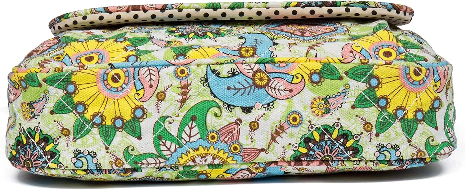 Malirona Women 's Durable Floral Crossbody Bag Canvas Messenger Handbag Multi Pocket Travel Satchel Purse