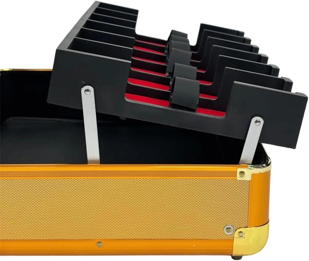 MANE TAME Barber Case – Executive Mobile Barber Station- Gold - Includes Speakers and Combination Locks