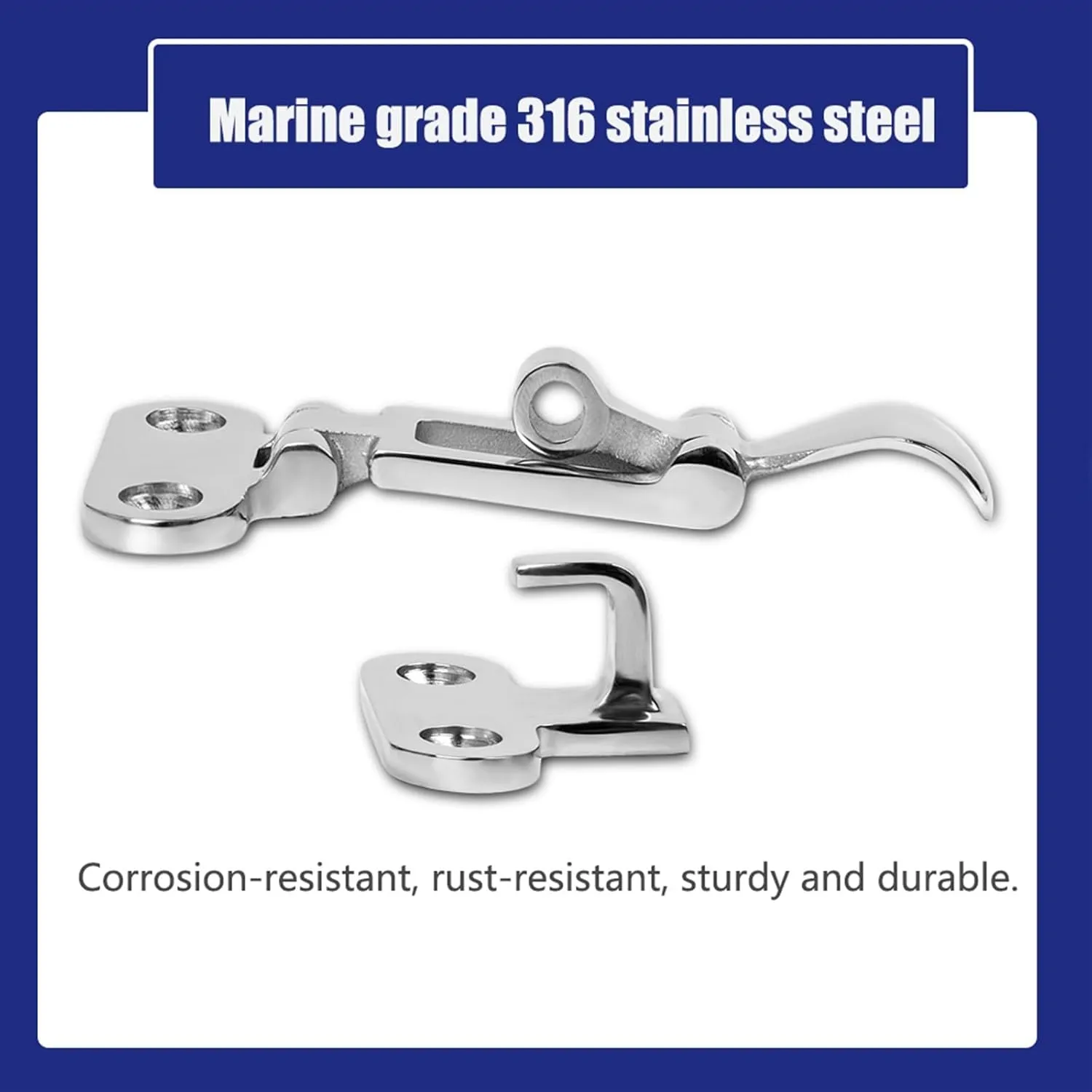 Marine Grade Boat Door Hatch 316 Stainless Steel Anti-Rattle Latches, Lockable Hold Down Clamp Latches