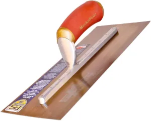 MARSHALLTOWN PermaShape Finishing Trowel, 13 x 5 Inch Broken-In Golden Stainless Steel Concrete Tool, Made in the USA, PB13GSD