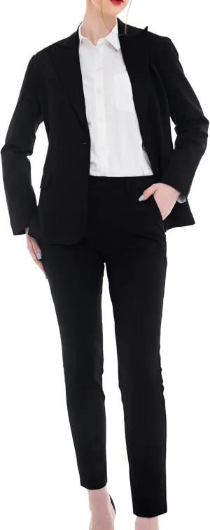 Marycrafts Women's Pant Suits Set – Professional Business Suiting Blazer and Pants 2 Piece Outfit