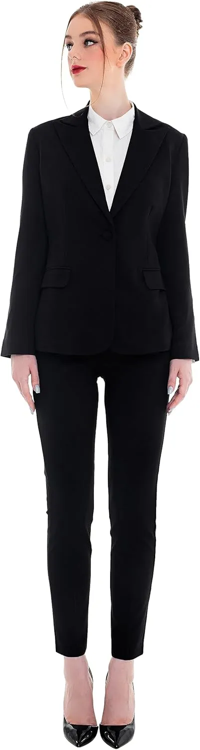 Marycrafts Women's Pant Suits Set – Professional Business Suiting Blazer and Pants 2 Piece Outfit