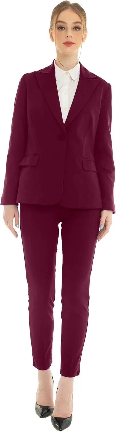 Marycrafts Women's Pant Suits Set – Professional Business Suiting Blazer and Pants 2 Piece Outfit