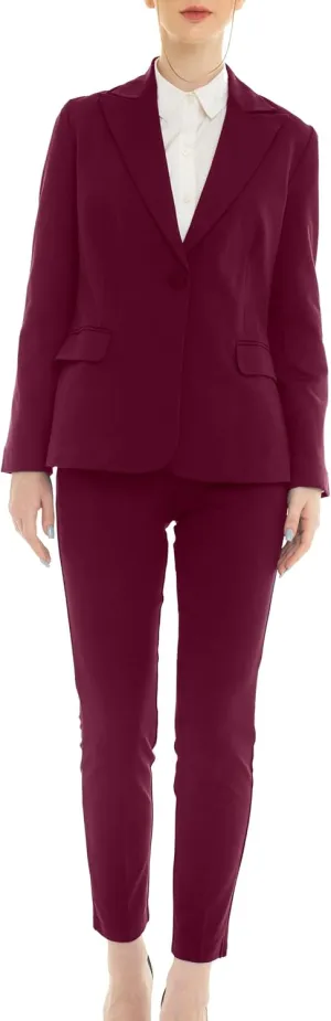 Marycrafts Women's Pant Suits Set – Professional Business Suiting Blazer and Pants 2 Piece Outfit