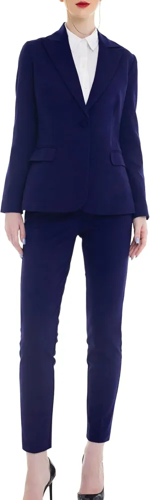 Marycrafts Women's Pant Suits Set – Professional Business Suiting Blazer and Pants 2 Piece Outfit