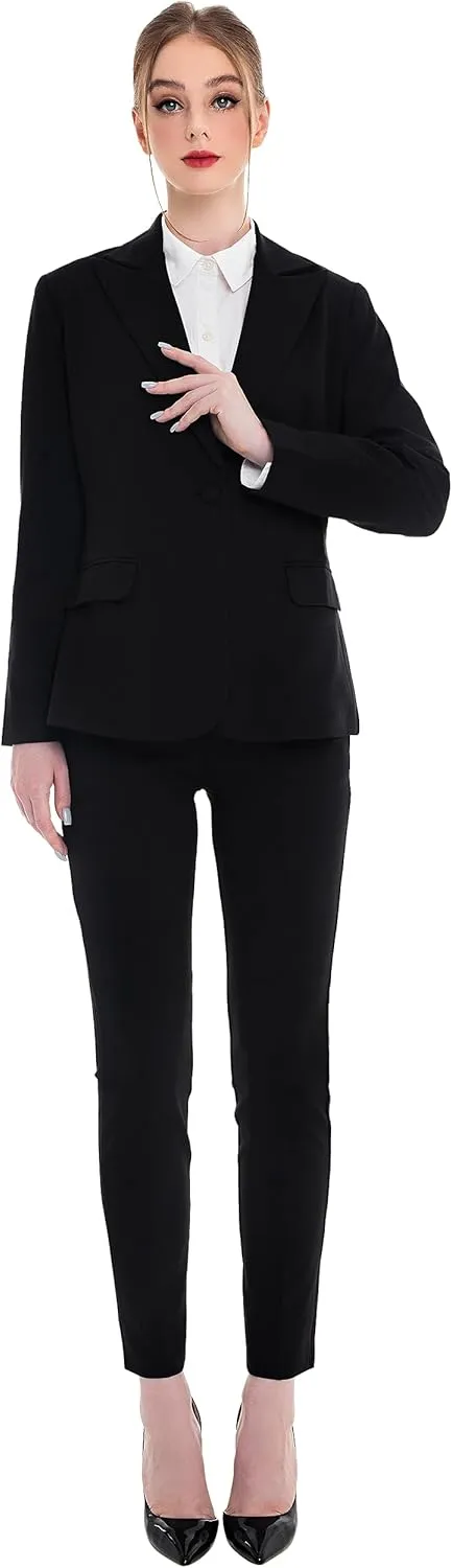 Marycrafts Women's Pant Suits Set – Professional Business Suiting Blazer and Pants 2 Piece Outfit