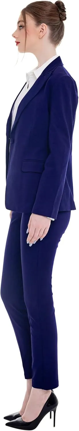 Marycrafts Women's Pant Suits Set – Professional Business Suiting Blazer and Pants 2 Piece Outfit