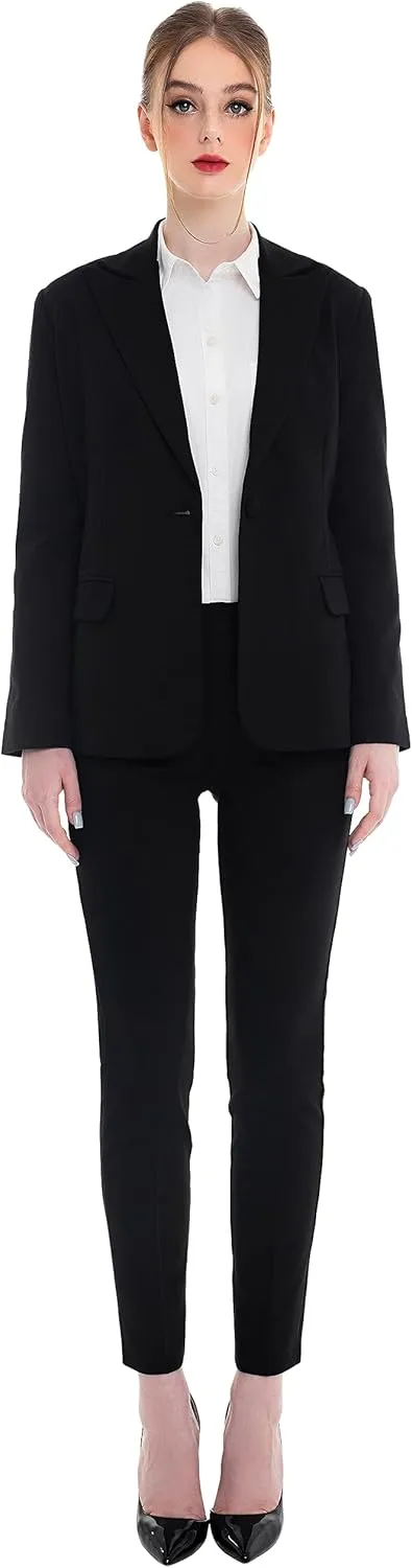 Marycrafts Women's Pant Suits Set – Professional Business Suiting Blazer and Pants 2 Piece Outfit