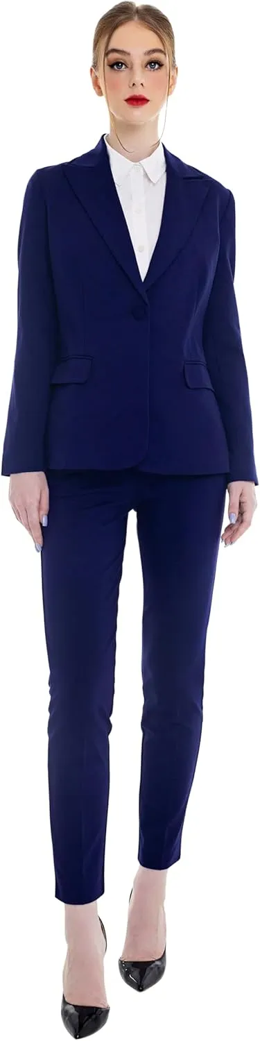 Marycrafts Women's Pant Suits Set – Professional Business Suiting Blazer and Pants 2 Piece Outfit