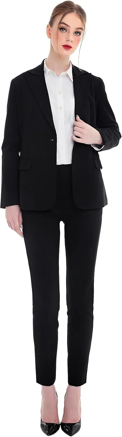 Marycrafts Women's Pant Suits Set – Professional Business Suiting Blazer and Pants 2 Piece Outfit