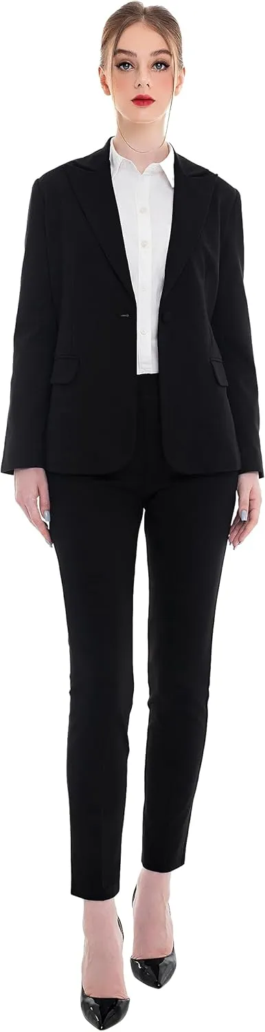 Marycrafts Women's Pant Suits Set – Professional Business Suiting Blazer and Pants 2 Piece Outfit