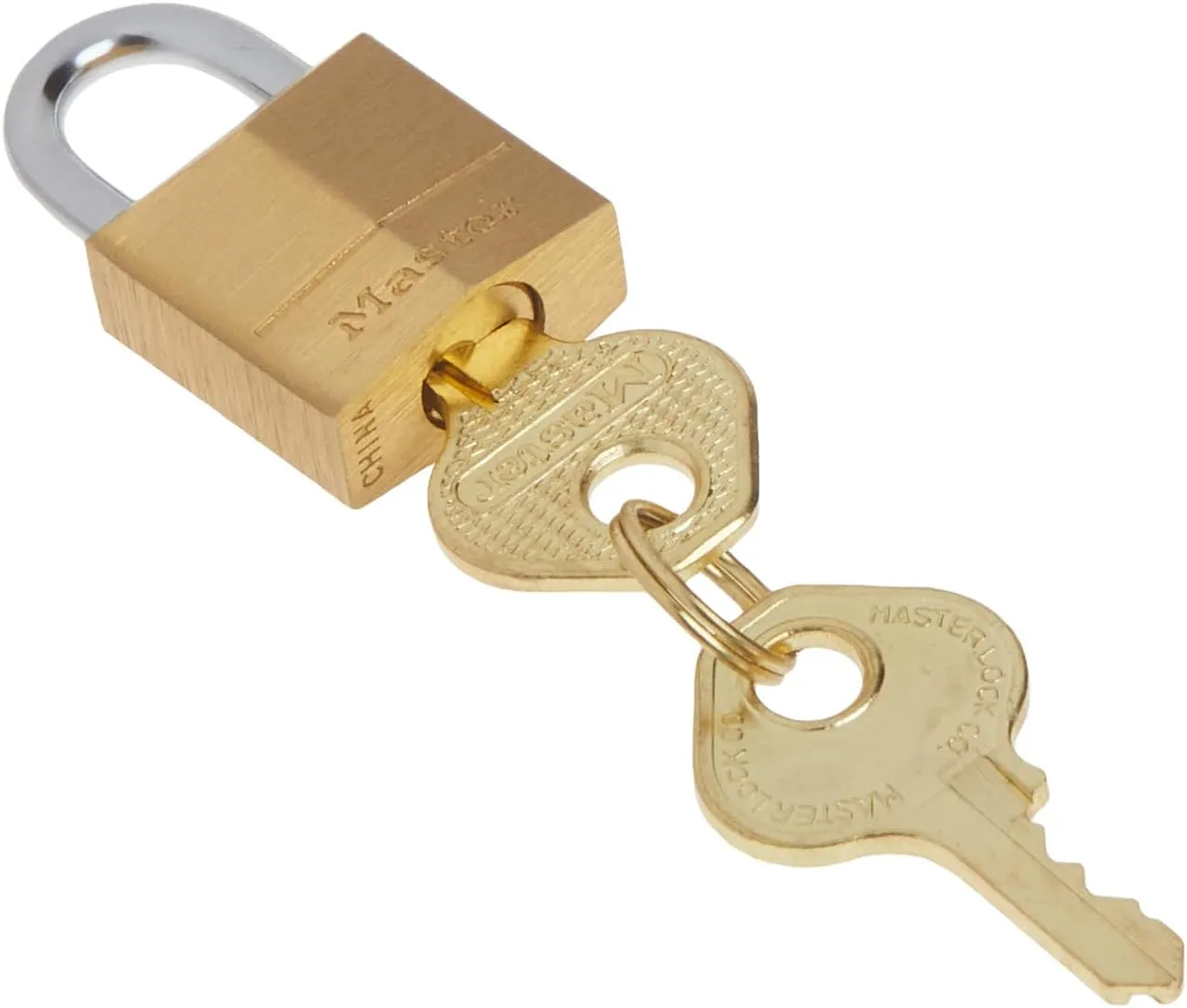 Master Lock Padlock, Solid Brass Lock, 3/4 in. Wide, 120Q (Pack of 4-Keyed Alike)