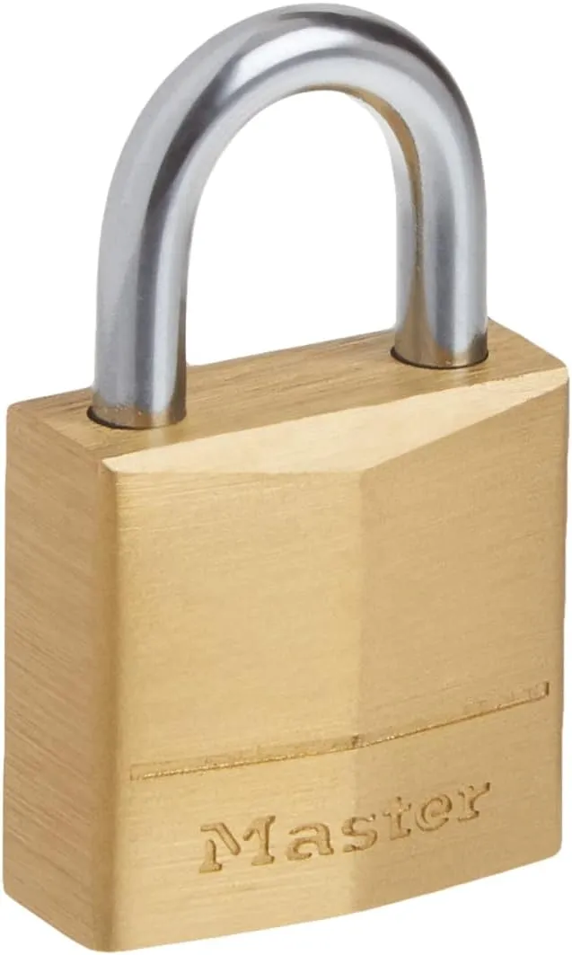 Master Lock Padlock, Solid Brass Lock, 3/4 in. Wide, 120Q (Pack of 4-Keyed Alike)
