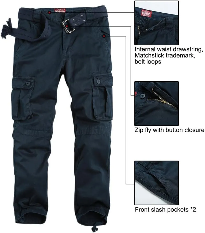 Match Men's Casual Wild Cargo Pants Outdoors Work Wear #6531