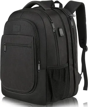 MATEIN Travel Backpack for Men, Expandable Laptop Backpack with USB Charging Port,Anti Theft Business Computer Bag Water Resistant College School Bookbag Gifts for Men Women Fit 15.6 Inch Laptop,Black