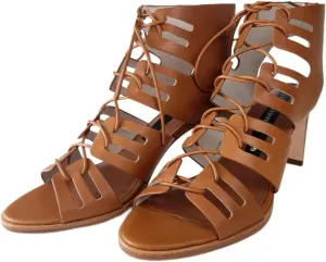 Matt Bernson Women's Cognac Leather Miro Heel Pump, Brown, 5