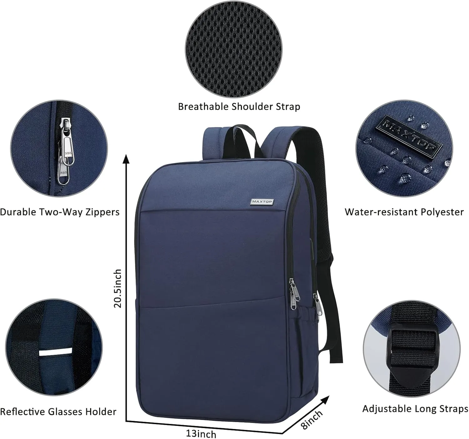 MAXTOP Travel Laptop Backpack with USB Charging Port Anti-Theft[Water Resistant] College Bookbag Fits 18.4 Inch Laptop