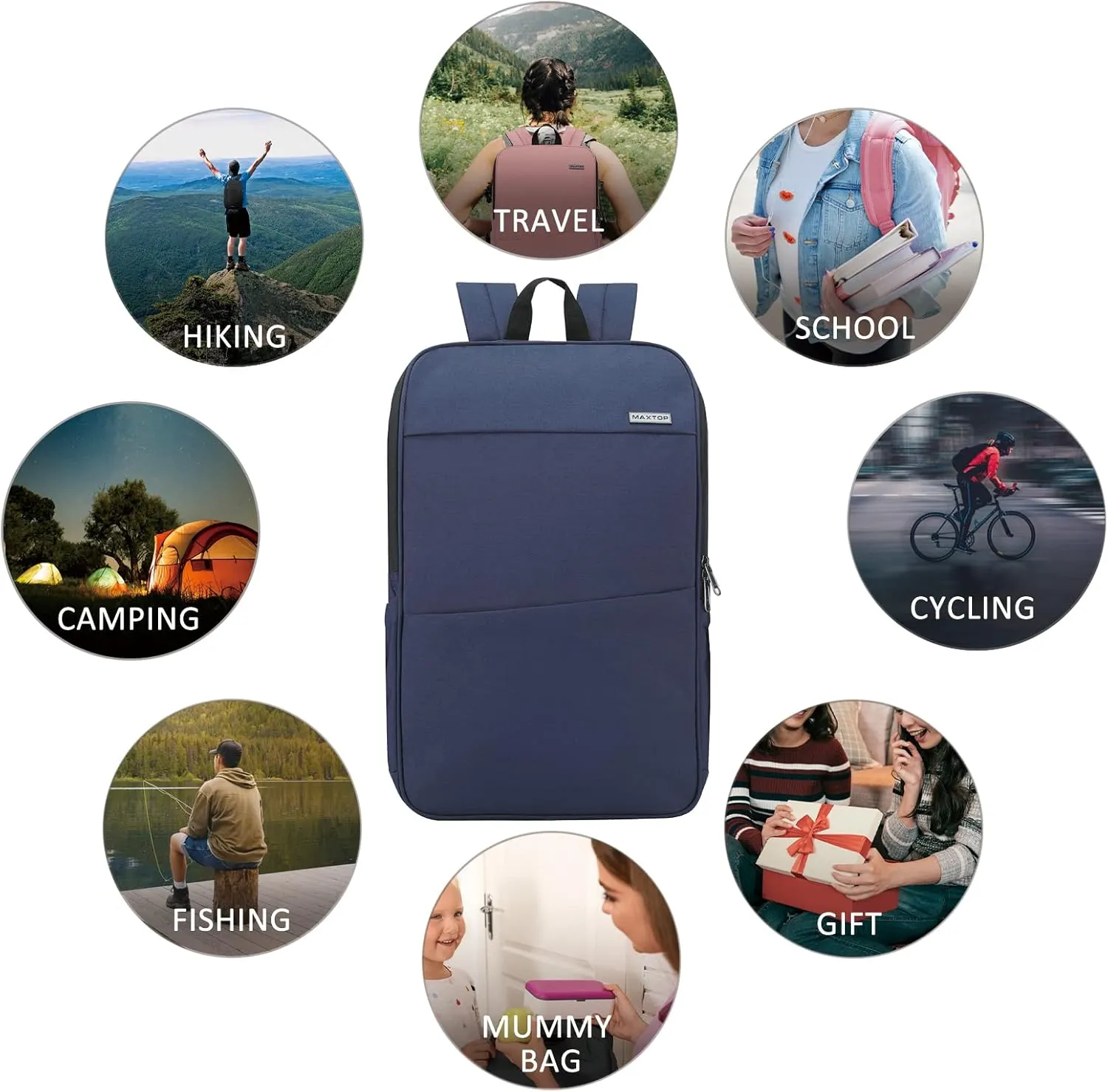 MAXTOP Travel Laptop Backpack with USB Charging Port Anti-Theft[Water Resistant] College Bookbag Fits 18.4 Inch Laptop