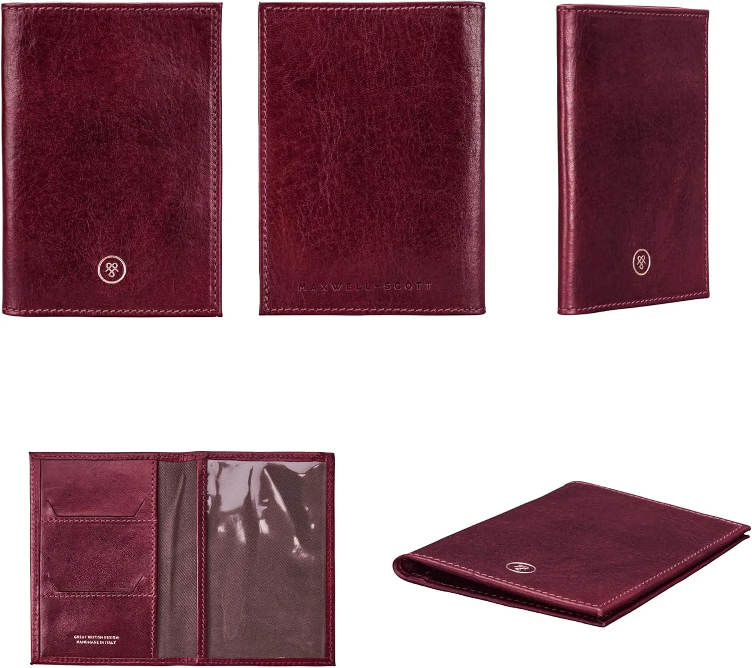 Maxwell Scott - Luxury Leather Passport Holder Cover for Luxury Travel - Handmade from Italian Full Grain Hides - The Prato