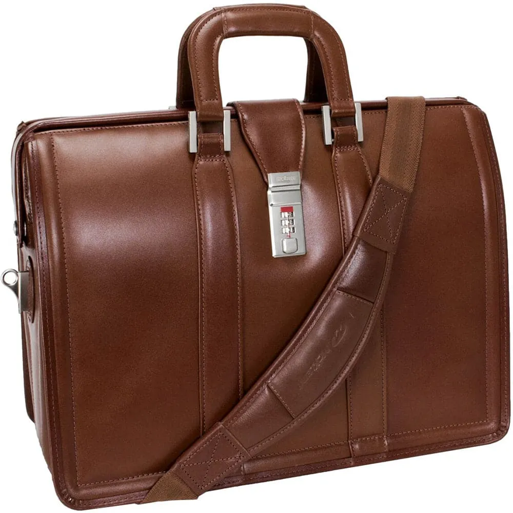 McKlein USA Morgan 17" Leather Litigator Laptop Briefcase