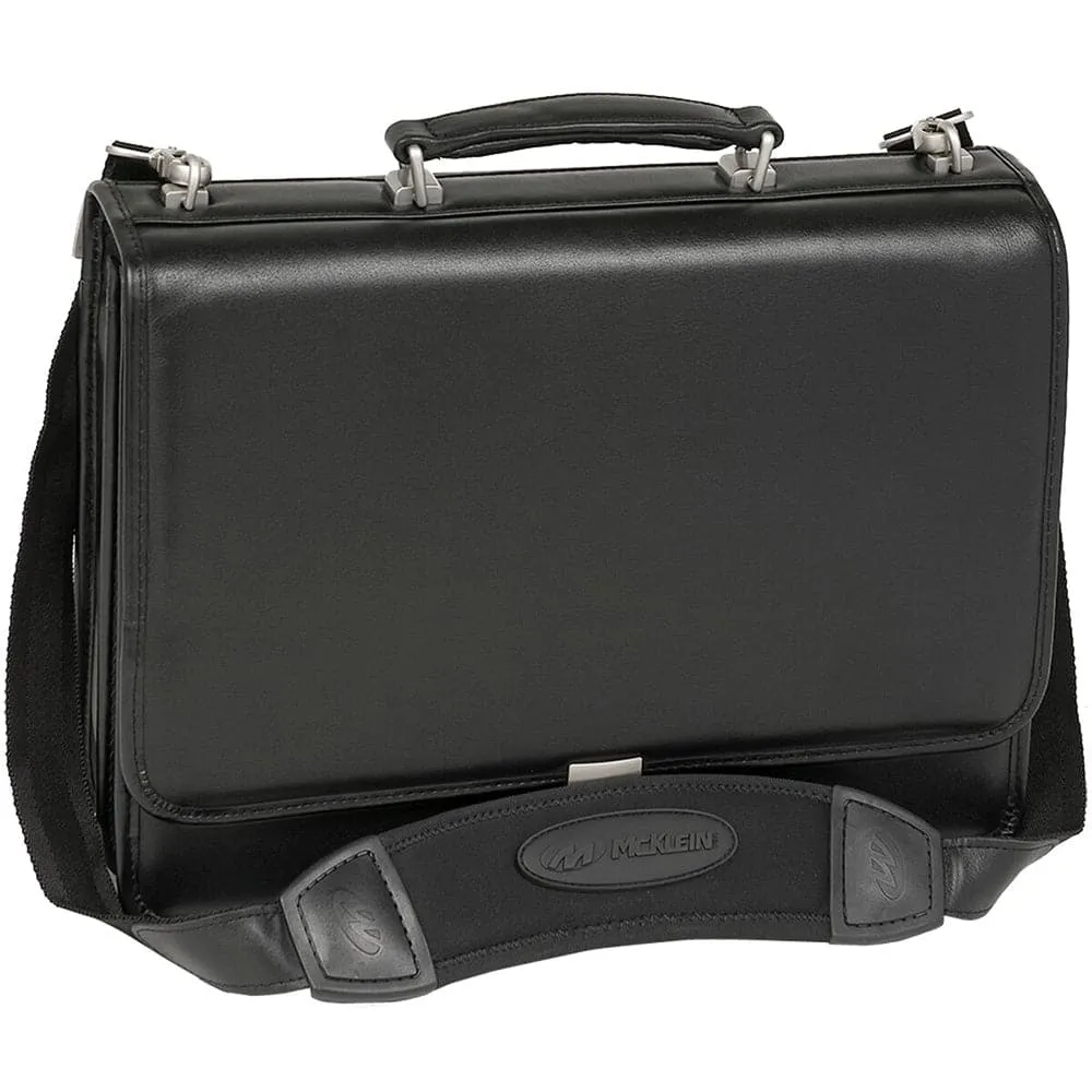 McKlein USA River North 15" Leather Triple Compartment Laptop Briefcase