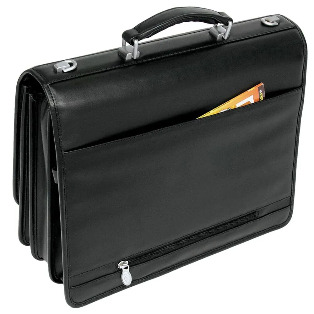 McKlein USA River North 15" Leather Triple Compartment Laptop Briefcase